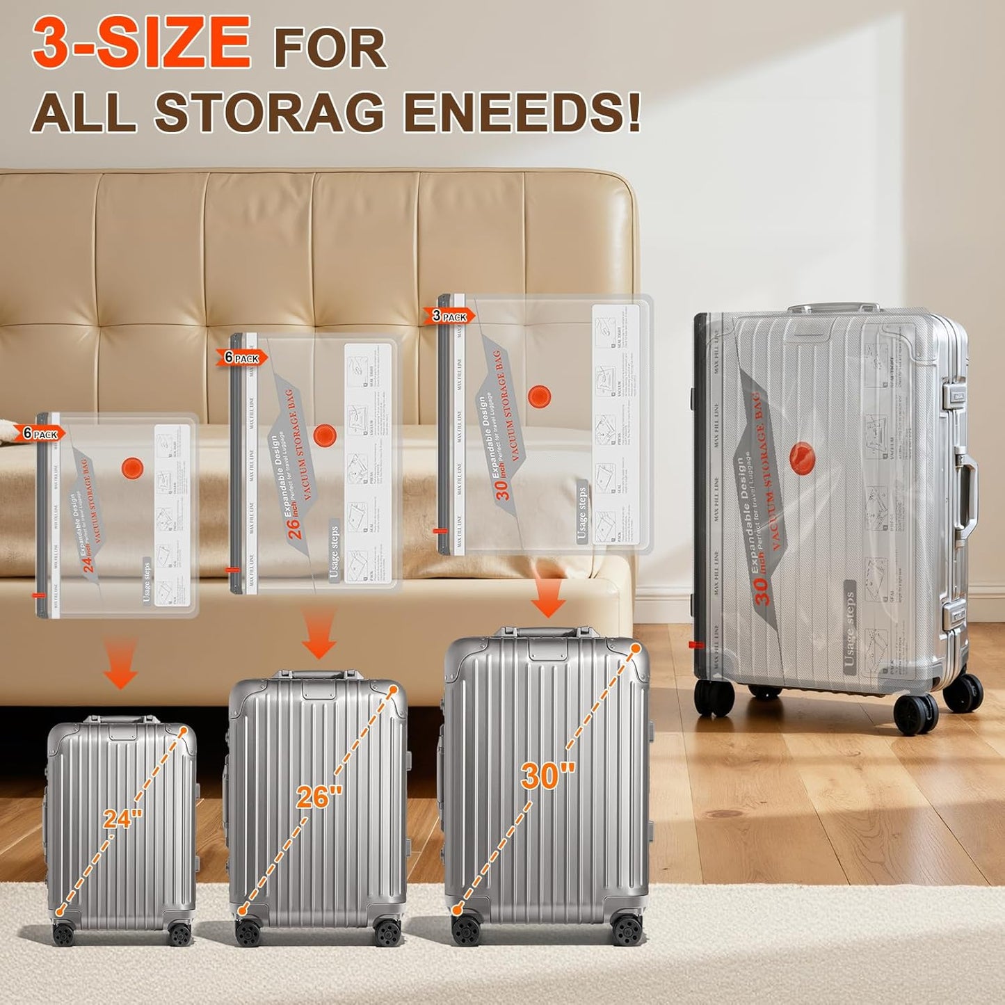 Travel Vacuum Bags with Pump - 15 Pack Space Saver Bag for Travel & Home, Clothes, Bedding, Blankets, Seasonal Storage