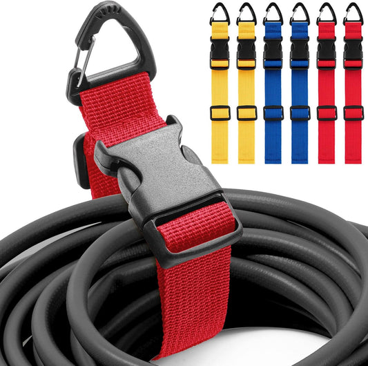 6 Pack 17 Inch Adjustable Extension Cord Holder Organizer with Triangle Clips for Garage Organization and Storage Heavy Duty Extension Cord Hanger for Men Workshop (Red & Blue & Yellow)