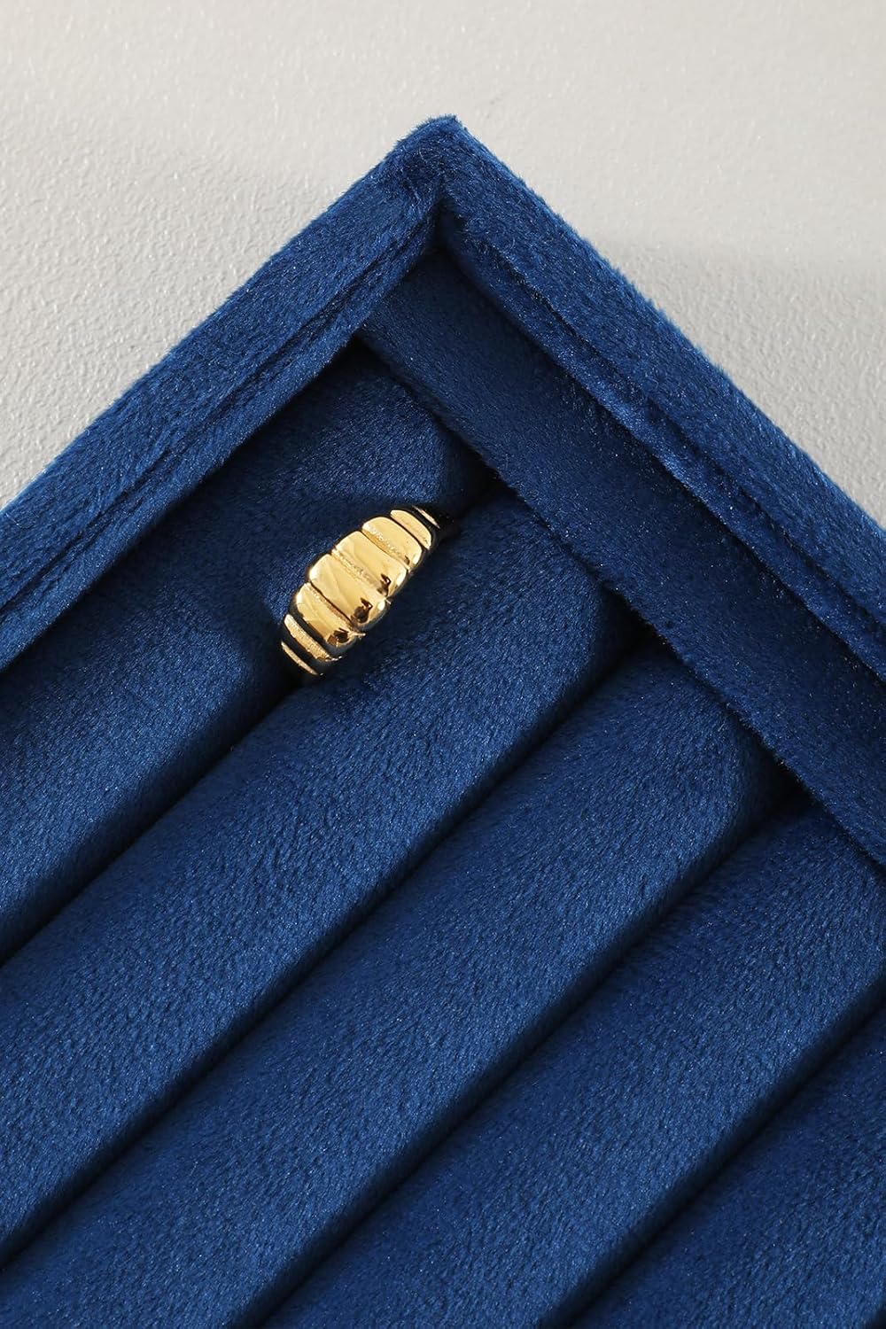 Ring Tray, Velvet Jewelry Trays,Premium Ring Display Case,Luxury Stud Earring Organizer,Blue Jewelry Storage