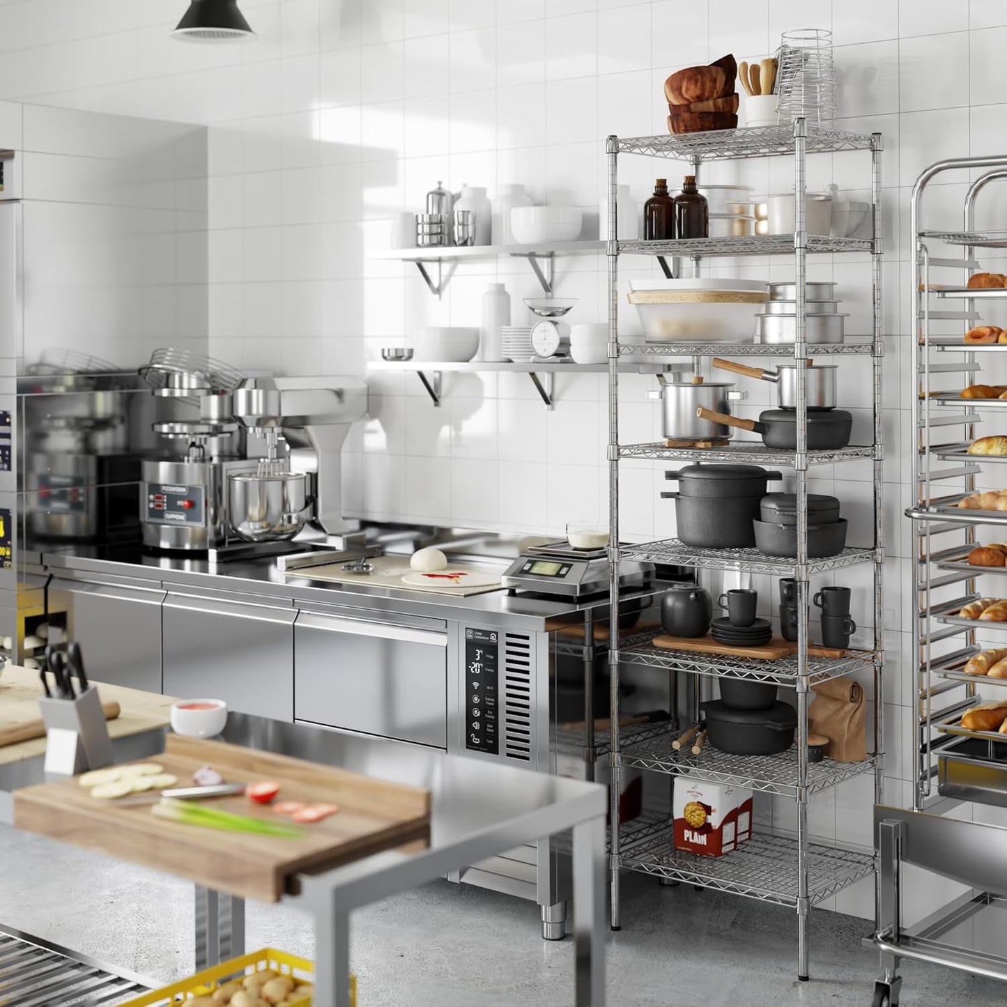 18" Deep x 24" Wide x 86" Height Wire Shelving Kit | 8-Tier | NSF Commercial Storage Rack Unit
