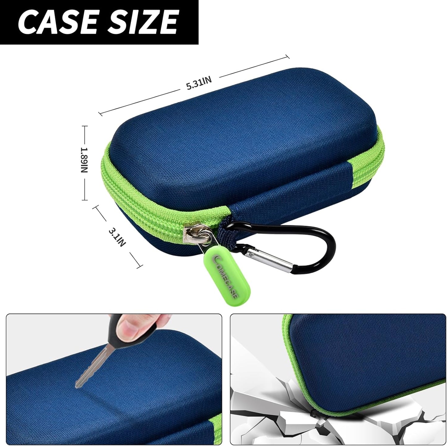 Case Compatible with SanDisk Extreme Pro/for SanDisk Portable SSD 1TB 2TB 4TB 500GB/ for Crucial X9 X10 Pro External Solid State Drive, Travel Storage Bag for 2 SSD and SD Card - Monterey (Box Only)