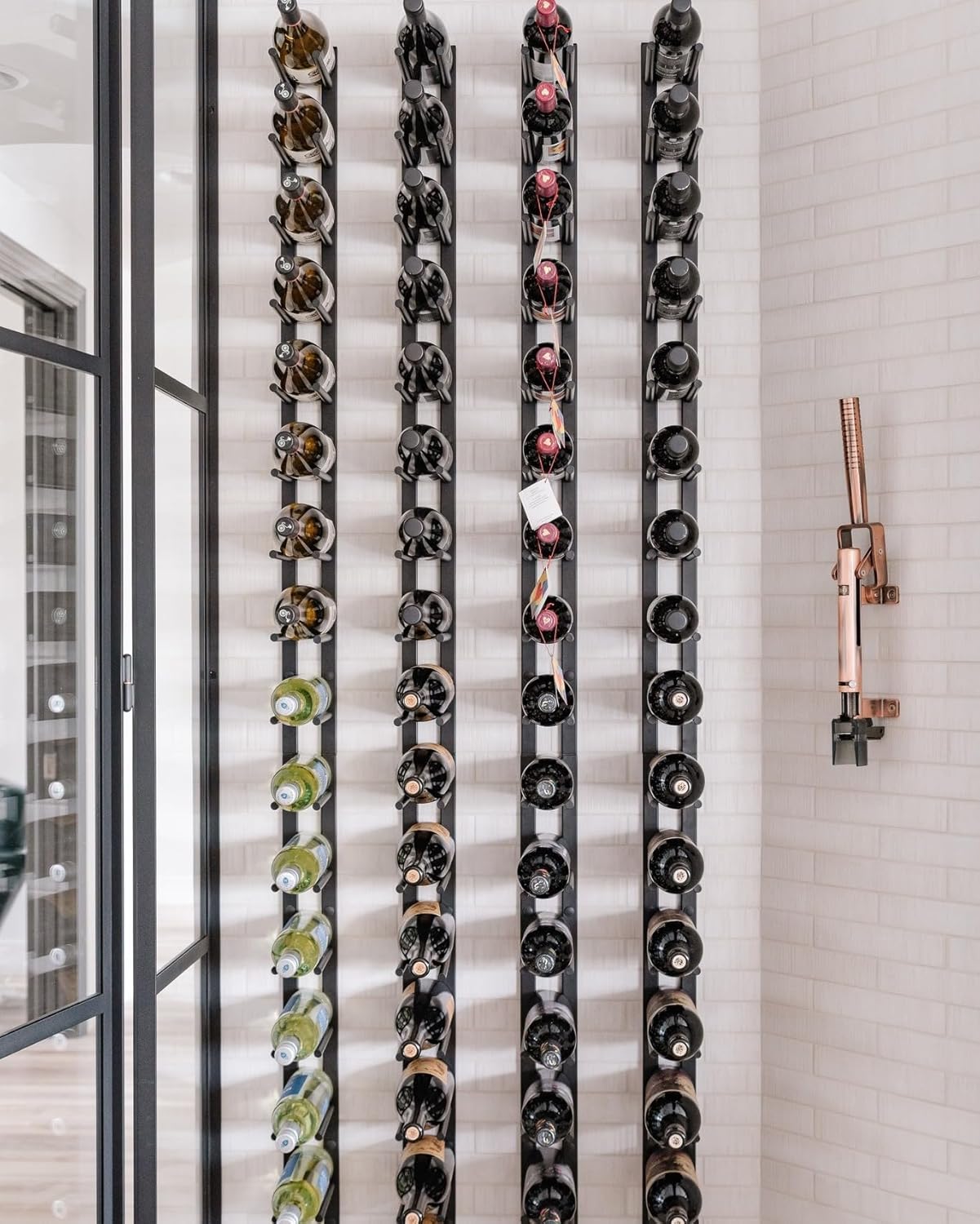 Ultra Wine Racks Cork Out Wall Mounted Wine Rack (2 Foot, Matte Black, Holds 6 Wine Bottles) - Modern & Minimalist Metal Wine Storage for Home Bar, Kitchen, Dining Room, Wine Cellar