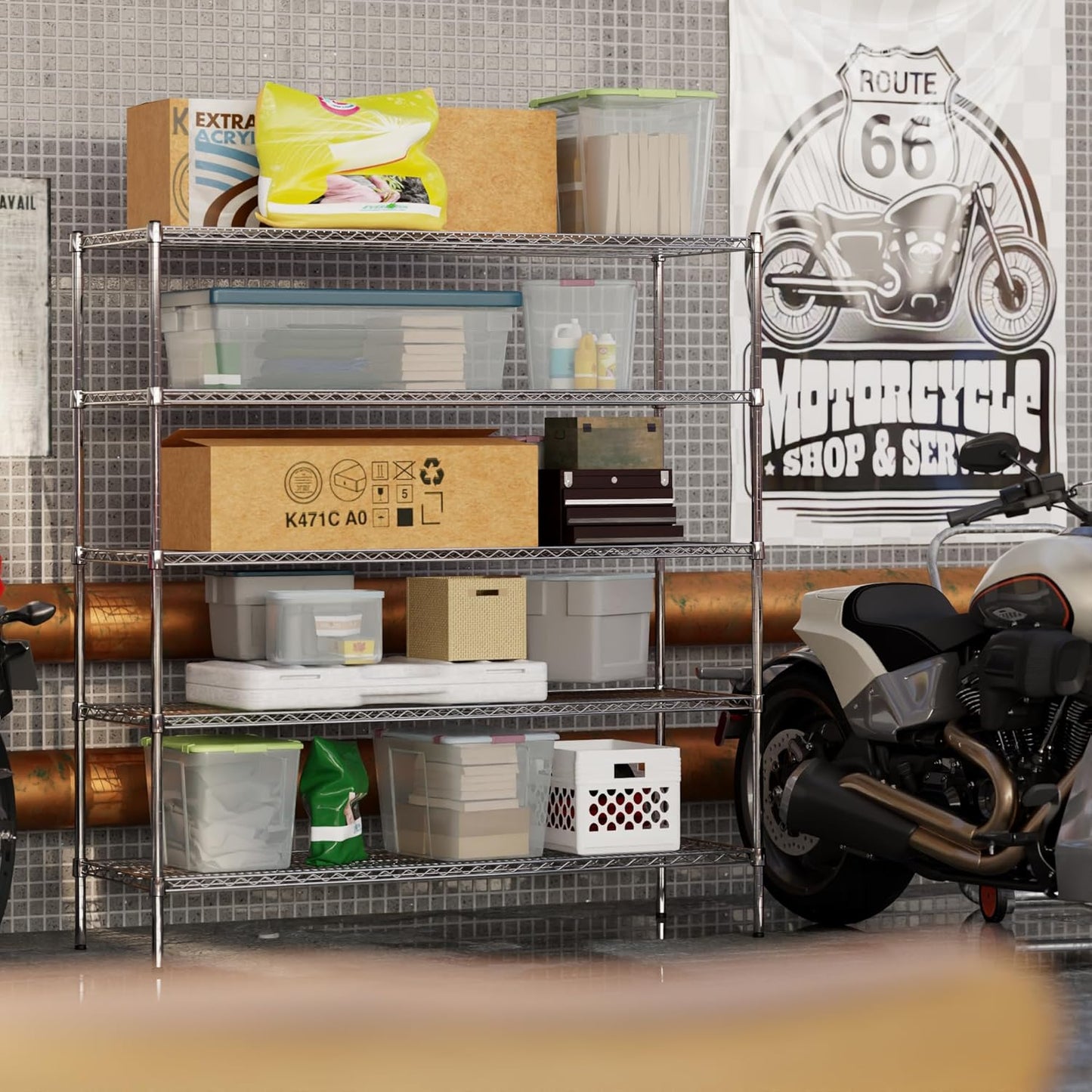 21" Deep x 60" Wide x 64" Height Wire Shelving Kit | 5-Tier | NSF Commercial Storage Rack Unit