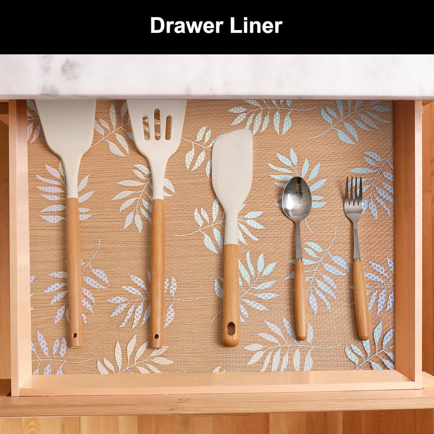 Cooyes Shelf Liner – Premium Non-Adhesive Cabinet & Drawer Liner for Kitchen – Waterproof Shelf Paper with Modern Pattern – Durable EVA Cabinet Mat – Easy to Cut （23.6" W x 360" L）