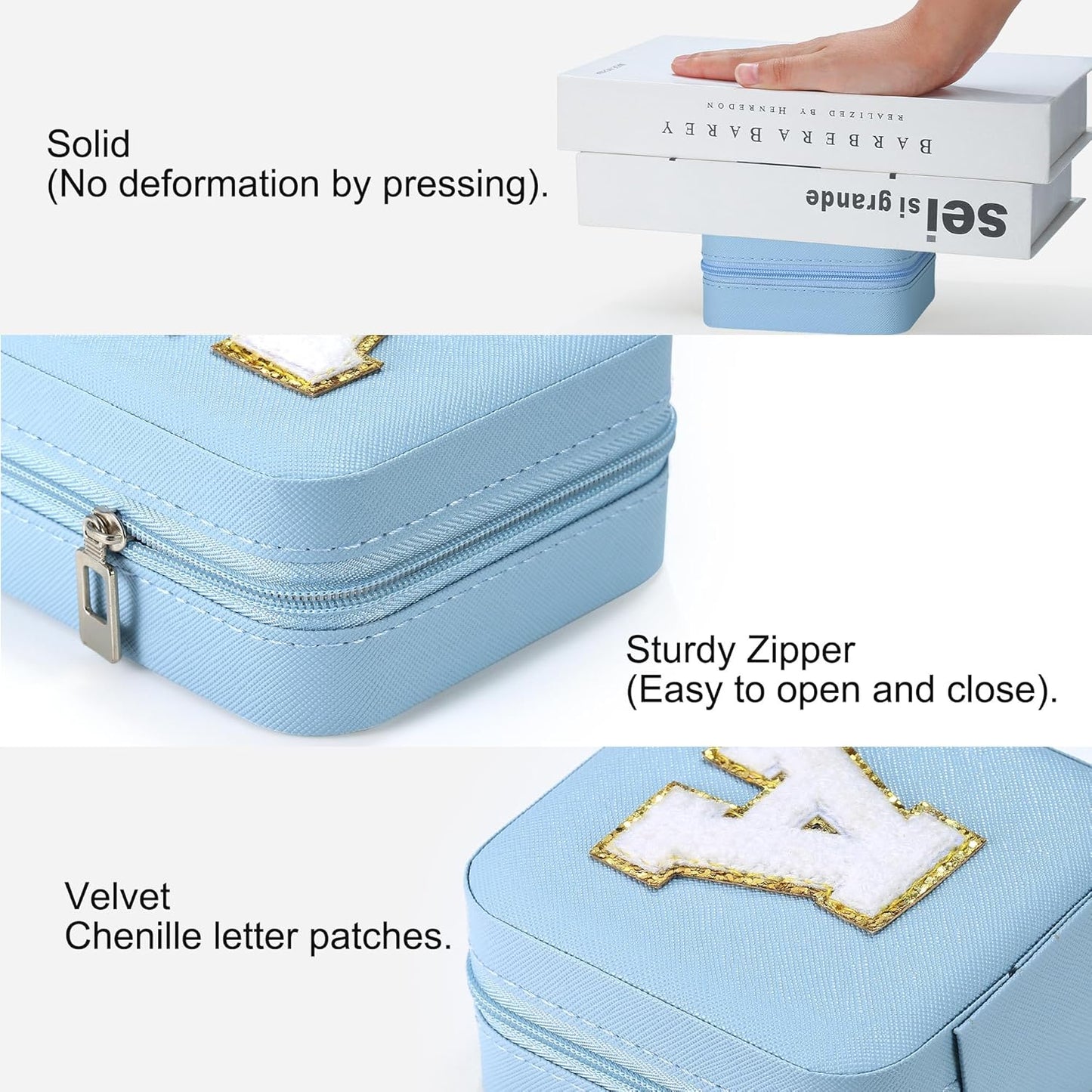 Parima Birthday Gifts for Women - Travel Jewelry Box, Unique Gifts for Women Jewelry Case | Friends, Daughter, Granddaughter - Letter B, Sky Blue