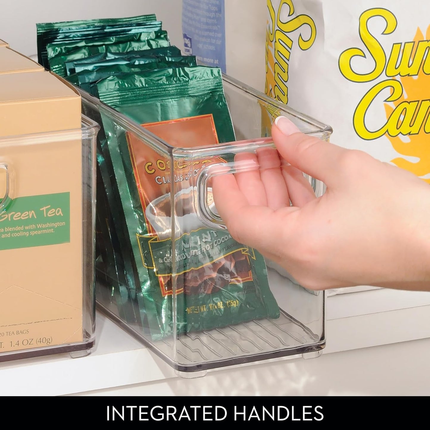 iDesign Stackable Storage Bins for Kitchen or Pantry, 4 Different Sizes, 4 Pack, Clear, Made in USA