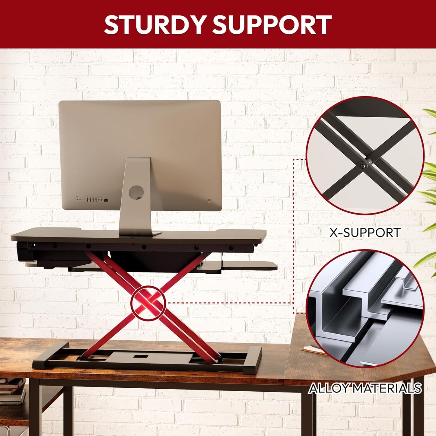 SANODESK 32" Electric Standing Desk Converter,Height Adjustable Riser for Office Home, Monitor and Laptop Workstation with Large Keyboard Tray, Black Color