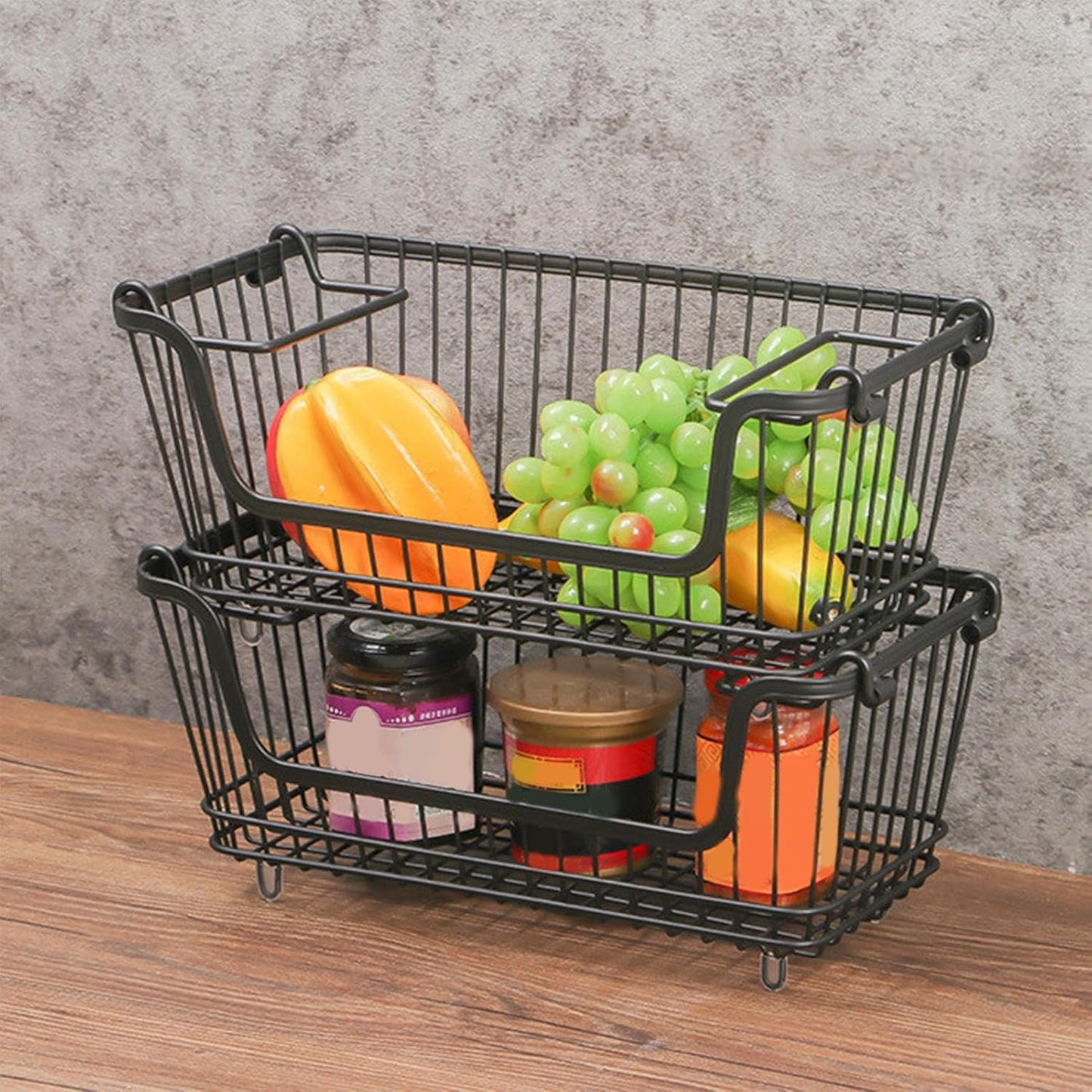 Stackable Storage Basket, Easy Application,32x16x14c, Deep Freezer Bins, Refrigerator Storage Bins, Versatile Organizer, For Chest Freezer Ice Cream Fruits Veggies