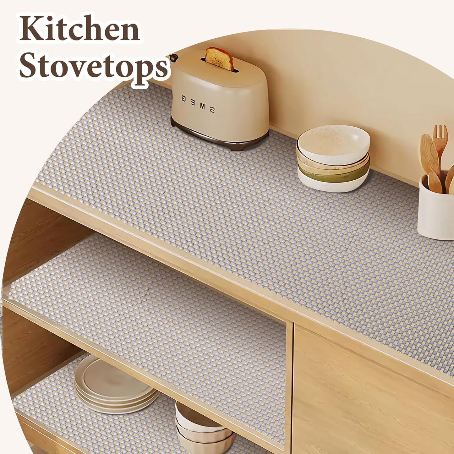 Drawer and Shelf Liner for Kitchen Cabinet: 12 in X 20 Ft Non Slip Waterproof Shelf Paper Non Adhesive Refrigerator Liners Light Gray Easy Liners for Bathroom