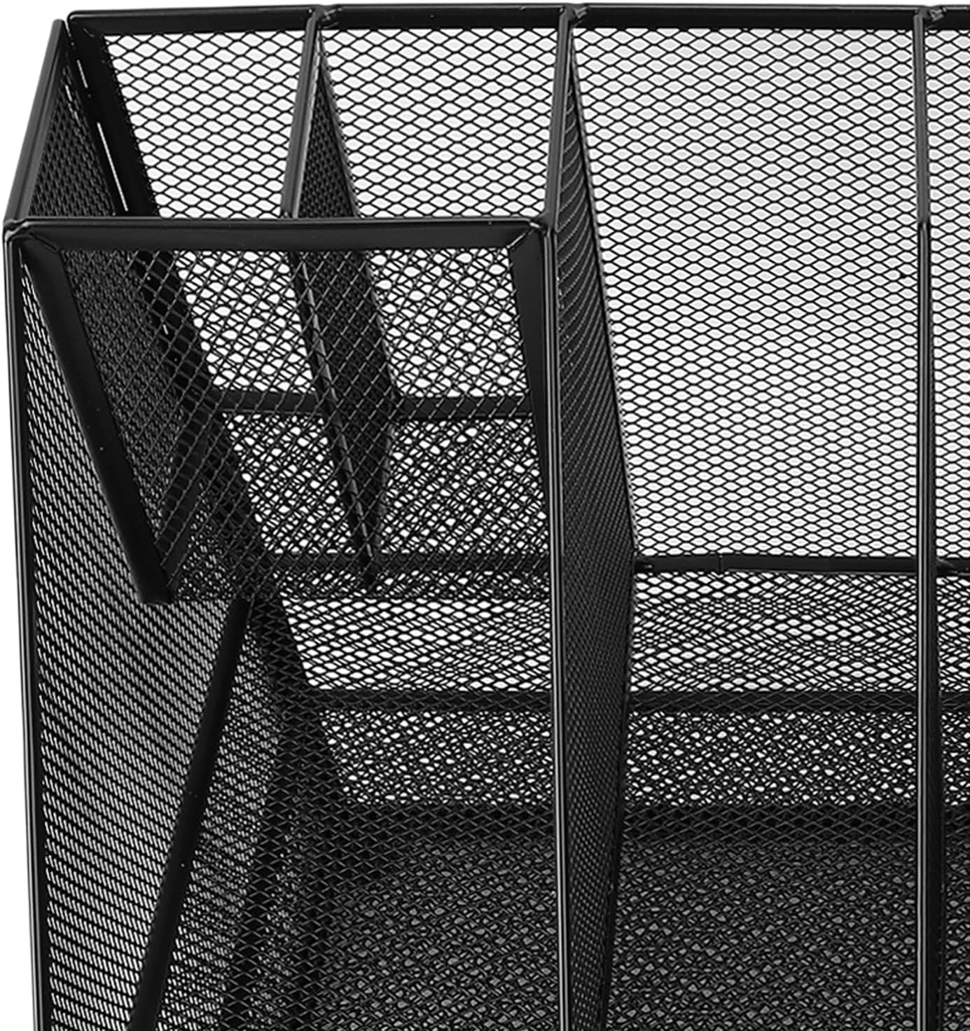 Hyuduo Office Desk Organizer, Black Iron Mesh 3 Tier Paper Letter Tray with 2 Pen Holders and File Rack Metal Structure for Office and Home Desk Organization
