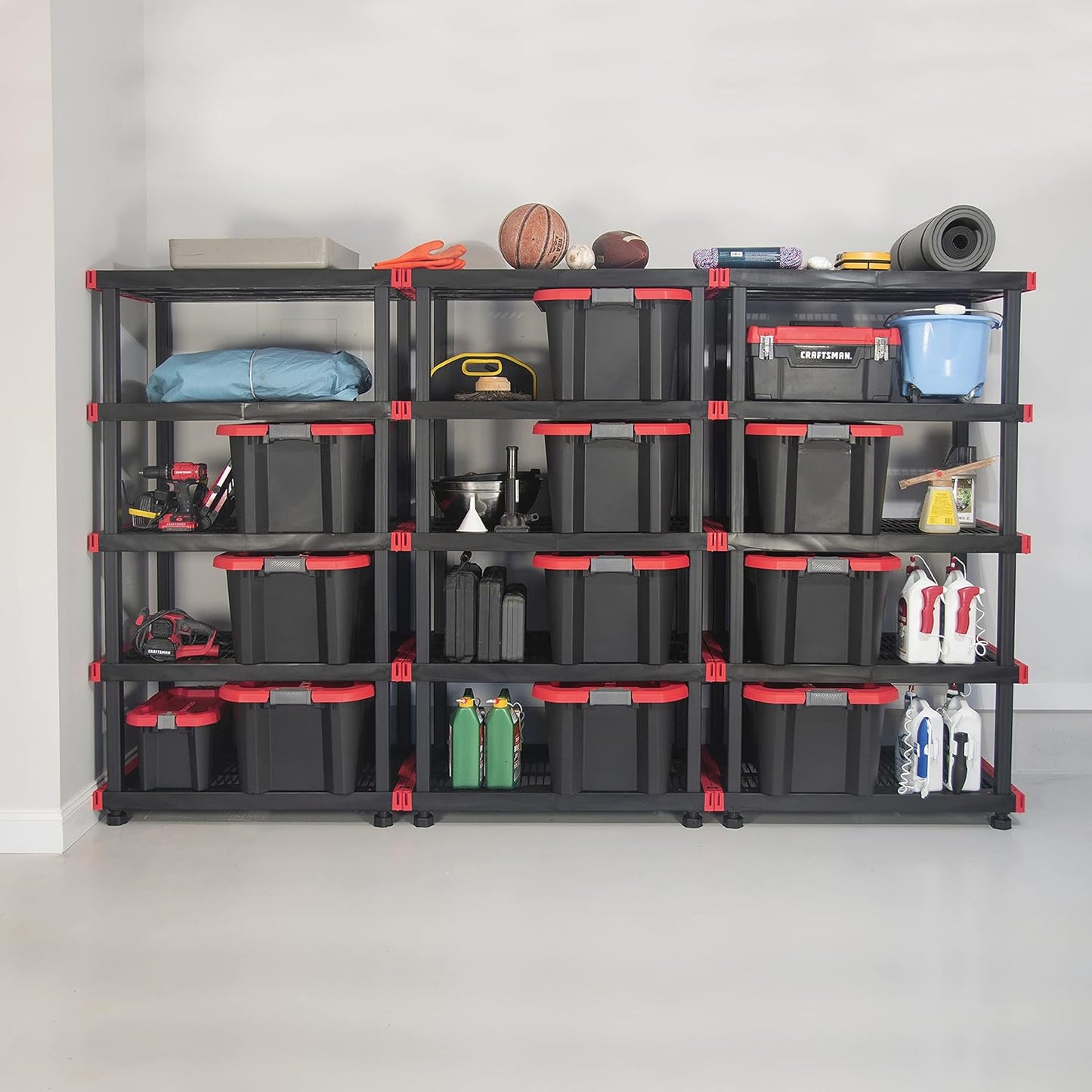 CX Craftsman, 5-Tier Highly Durable Storage Rack, 200lbs/shelf, (72.3H x 40W x 24D), Interlocking Shelving Unit and Weather-Resistant Design, American Made Garage Shelf