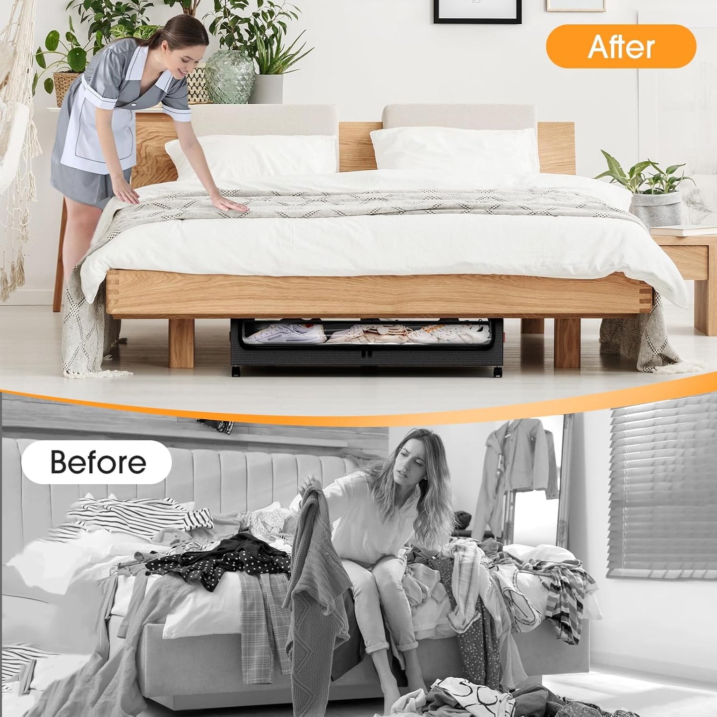 Under Bed Storage with Wheels 1Pack Storage Containers with Clear Window&Label Under Bed Drawers Rolling Under Bed Storage for Clothes,Shoes, Blankets (30.71 x 16.93 x 6.69 in, Dark Grey)