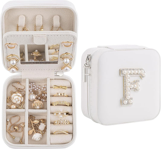 Birthday Gifts For Women, Initial Jewelry Box, Travel Jewelry Case, Gifts for Wife Girlfriend, Small Travel Jewelry Organizer, Gift for Girls, Graduation Gifts for Her, Bridesmaid Gifts