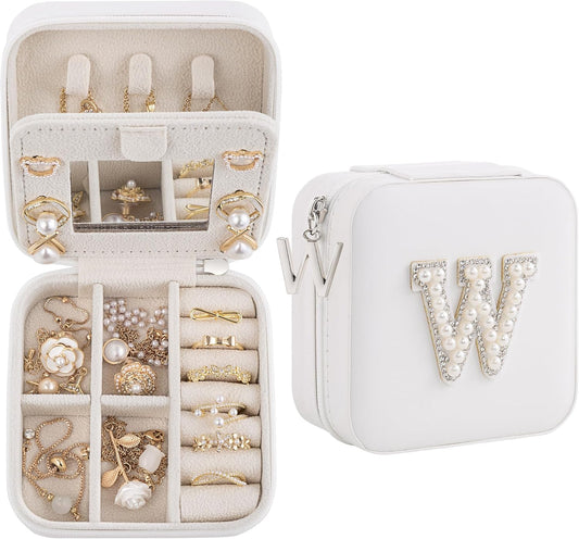 Birthday Gifts For Women, Initial Jewelry Box, Travel Jewelry Case, Gifts for Wife Girlfriend, Small Travel Jewelry Organizer, Gift for Girls, Graduation Gifts for Her, Bridesmaid Gifts