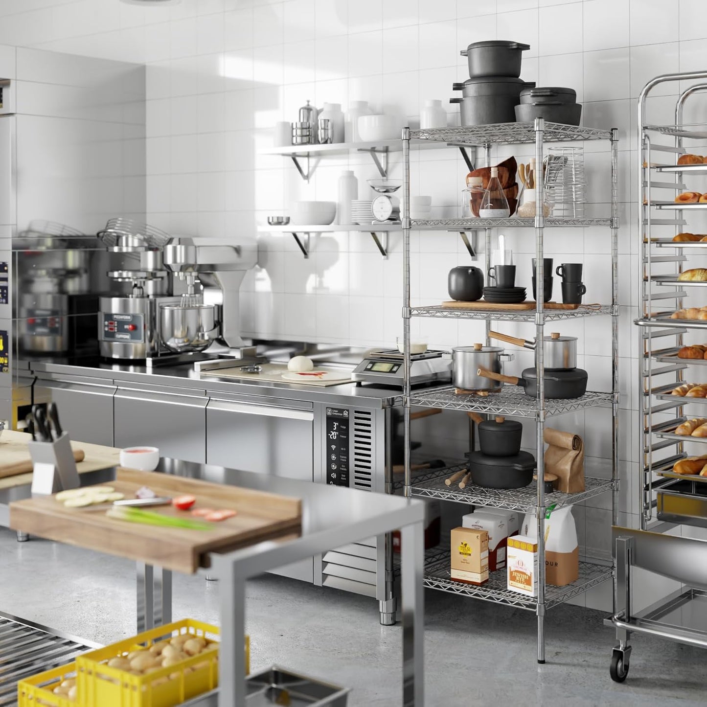 24" Deep x 24" Wide x 74" Height Wire Shelving Kit | 6-Tier | NSF Commercial Storage Rack Unit