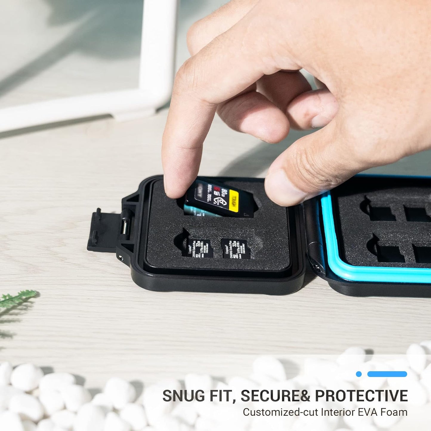 JJC 12 Slots Portable CFexpress Type A Card Case Holder, Water-Resistant and Anti-Shock MSD Micro SD Storage Organizer for 4 CFexpress Type A Card & 8 Micro SD/Micro SDHC/Micro SDXC Card