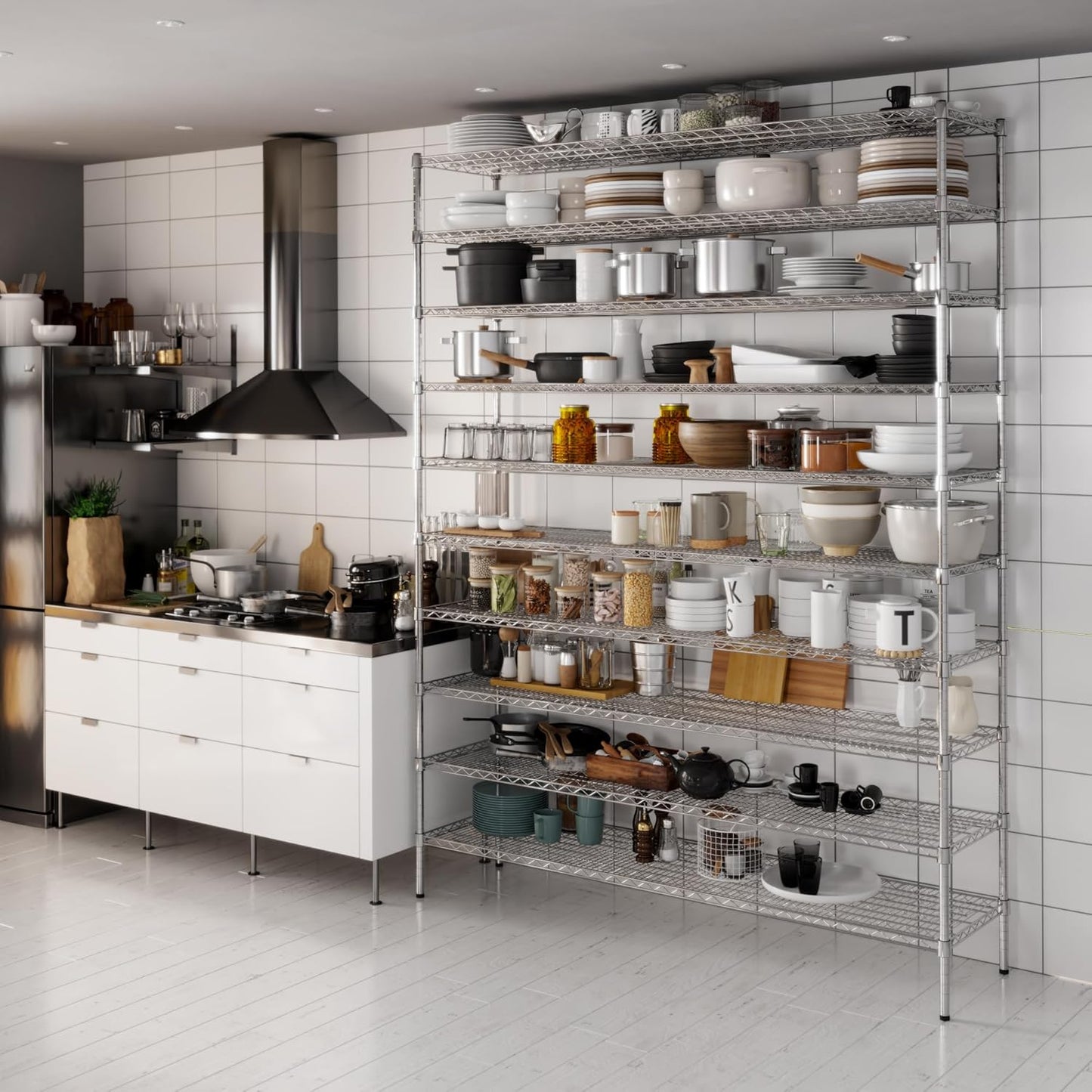 18" Deep x 72" Wide x 96" Height Wire Shelving Kit | 10-Tier | NSF Commercial Storage Rack Unit