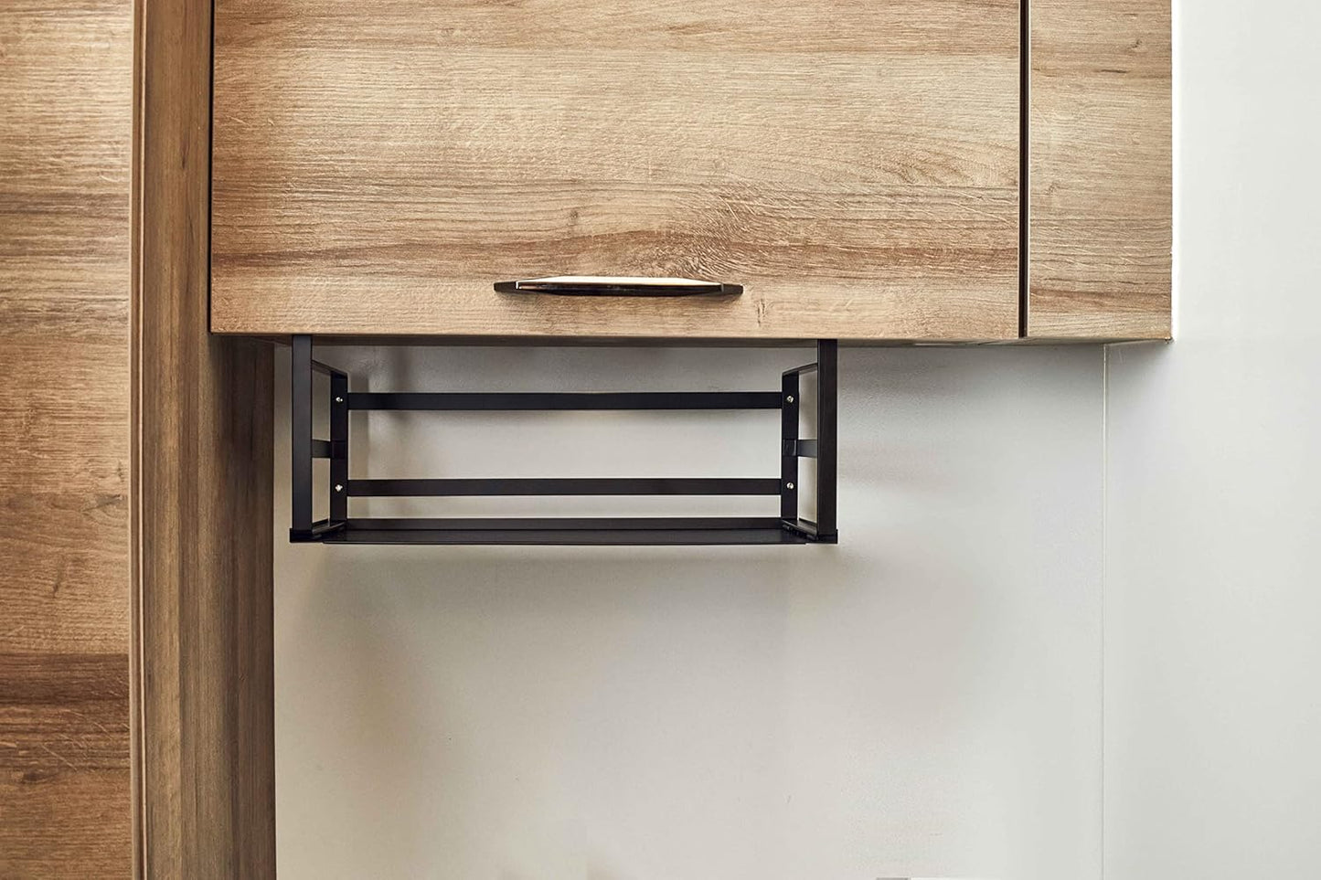 Nxconsu 2Pack Under Shelf Storage Basket Organizer Hanging Holder for Cabinet Pantry Kitchen Cupboard Desk Counter Bookshelf Organization Add-on Space Saver Heavy Duty Slide-in Black Large