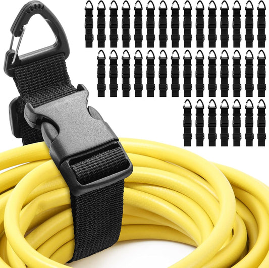 36 Pack 17 Inch Adjustable Extension Cord Holder Organizer with Triangle Clips for Garage Organization and Storage Heavy Duty Extension Cord Hanger for Men Workshop (Black)