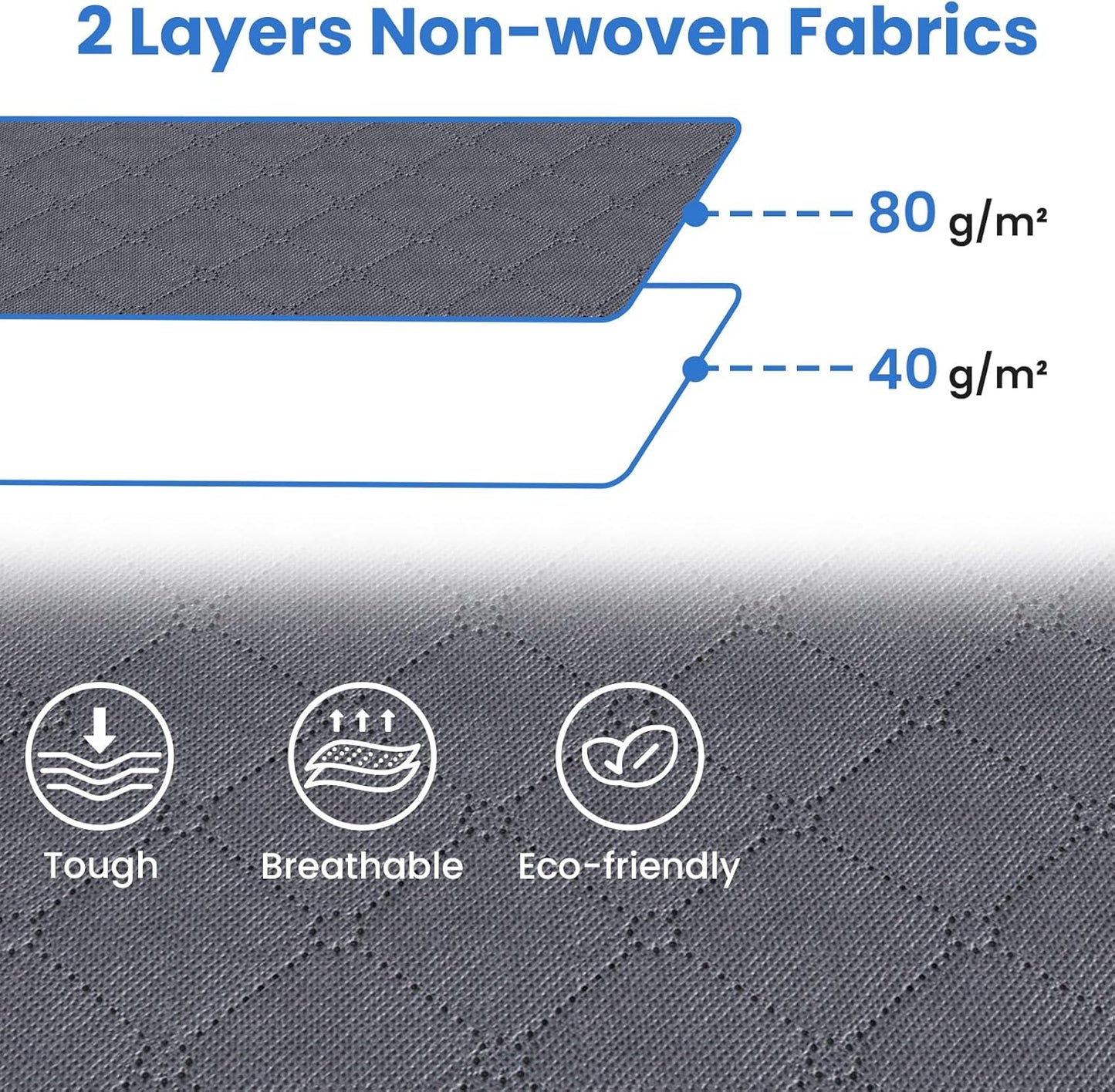 Fab totes Storage Bags,Clothes Blanket Storage Bins Foldable Closet Organizers with Reinforced Handle for Home Dorm Storage and Organization,Fabric Bags for Organizing Sheets,Clothing (Grey,10 Pack)
