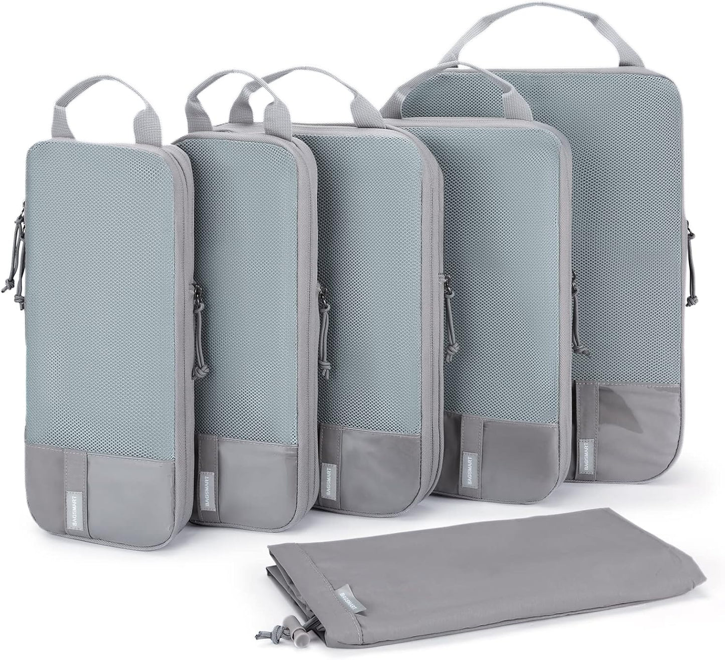 BAGSMART 6 Set /4 Set/2 Set Compression Packing Cubes for Travel, Lightweight Luggage Organizer Bags, Durable Space Saver Bags Travel Essentials