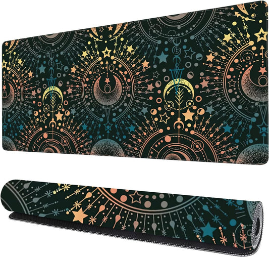 Alchemy Magical Astrology Gaming Mouse Pad XXL Large Desk Mouse Pad Keyboard Mat with Stitched Edges Waterproof Non-Slip Desk Mat for Laptop,Keyboard,Computer 35.4 * 15.7 Inch