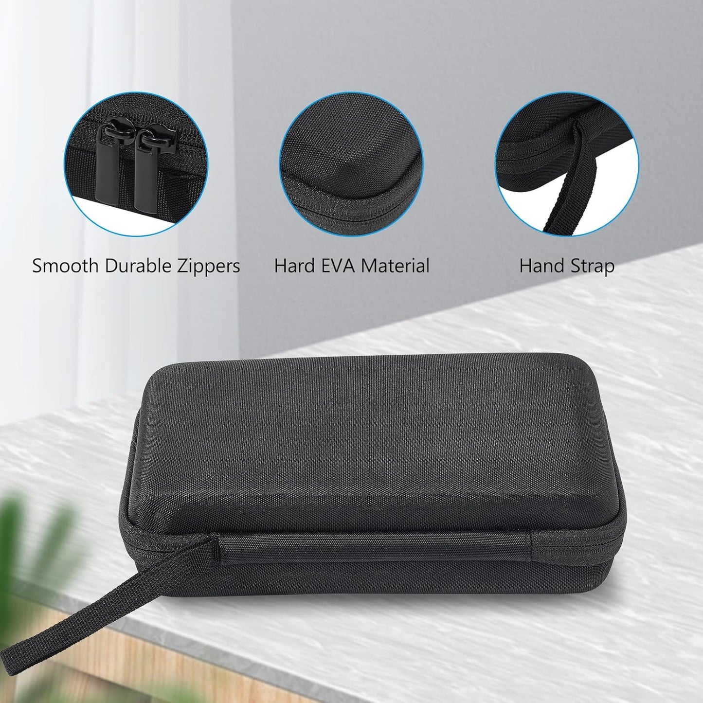 ProCase Large Hard Travel Electronic Organizer Case for MacBook Power Adapter Chargers Cables Tech Organizer Hard Drive USB Flash Disk SD Card Portable Electronics Accessories Bag -Black