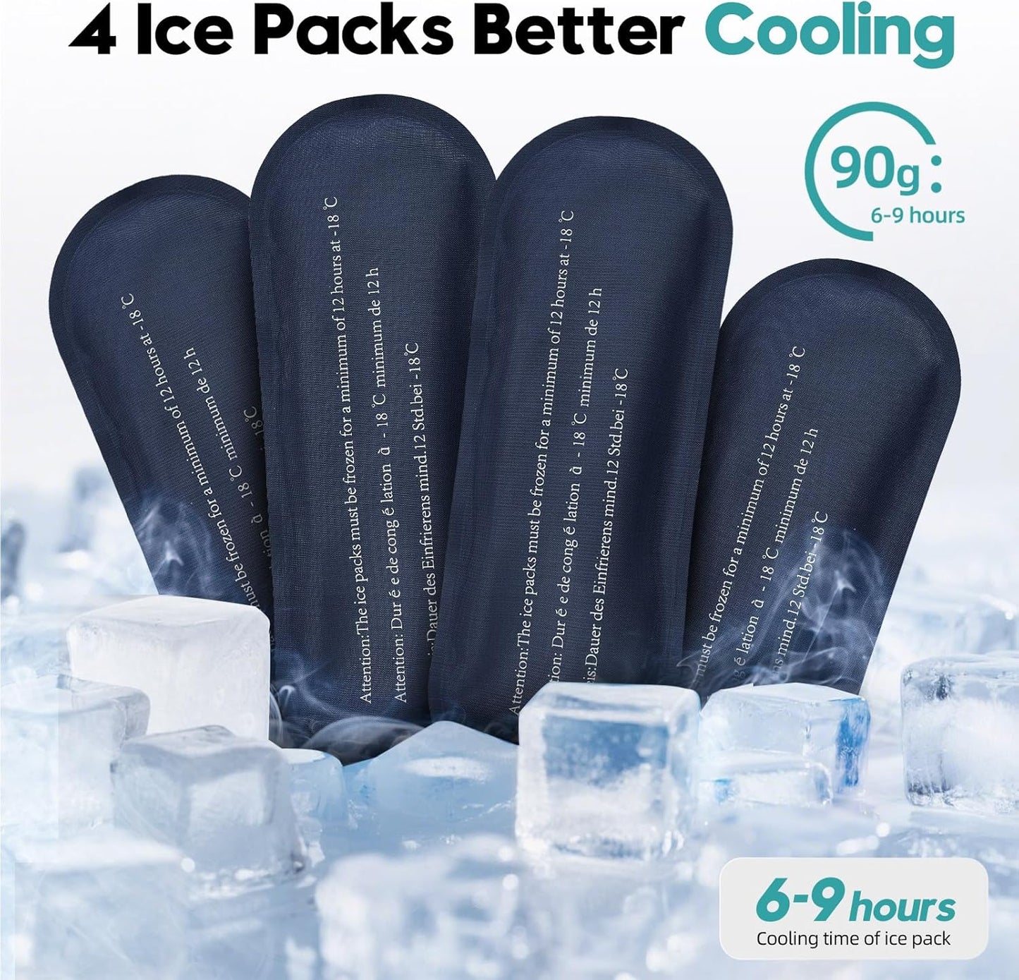 ALLCAMP Insulin Cooler Travel Case for Diabetic Organize Medication with 4 Ice Packs Black(9X 4.72x 3.14 inches)