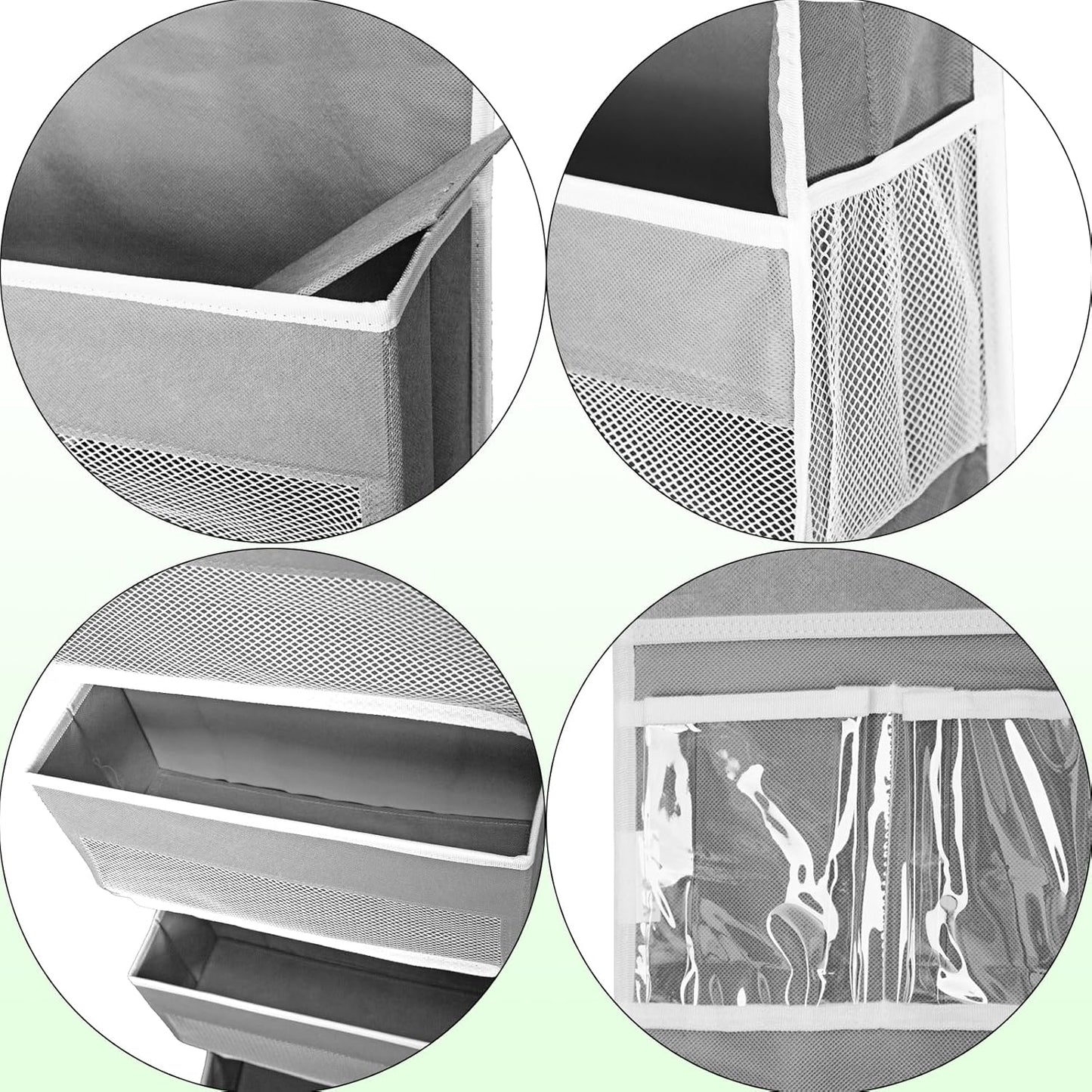 Over The Door Organizer Storage, 6 Shelf of Reinforcement Anti-Tilt Can Bear 44lb Bathroom Organization and Storage, Suitable for Bedroom, Pantry, Kitchen, Grey