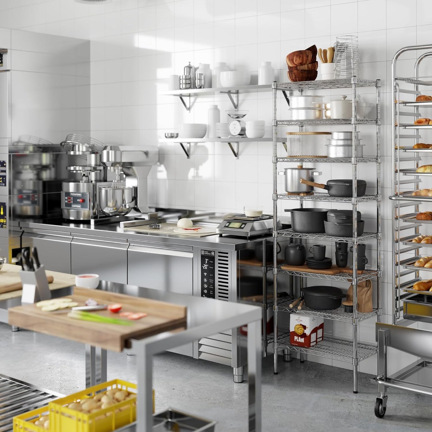 14" Deep x 24" Wide x 74" Height Wire Shelving Kit | 8-Tier | NSF Commercial Storage Rack Unit