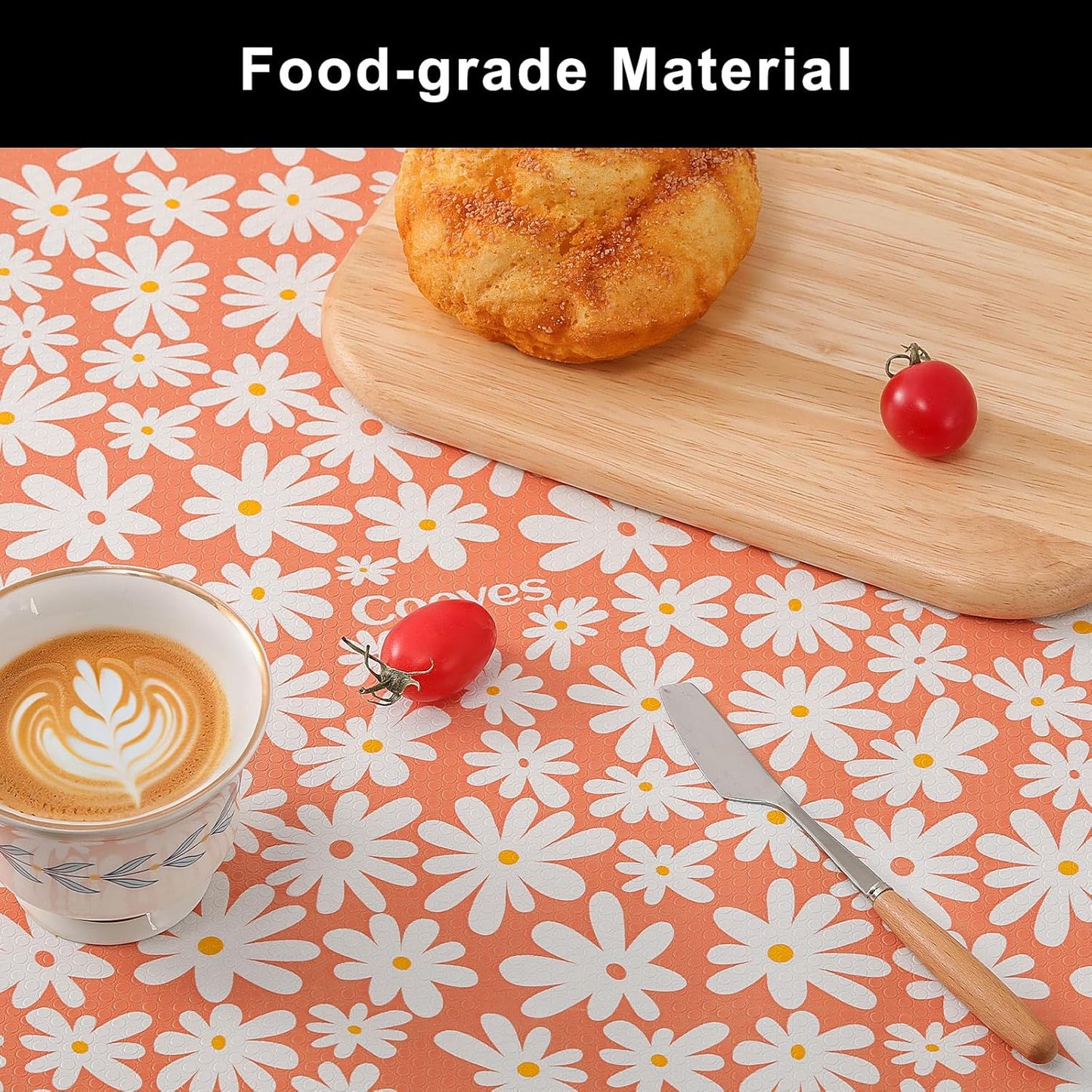 Cooyes Shelf Liner – Premium Non-Adhesive Cabinet & Drawer Liner for Kitchen – Waterproof Shelf Paper with Modern Pattern – Durable EVA Cabinet Mat – Easy to Cut （17.5" W x 78.7" L）