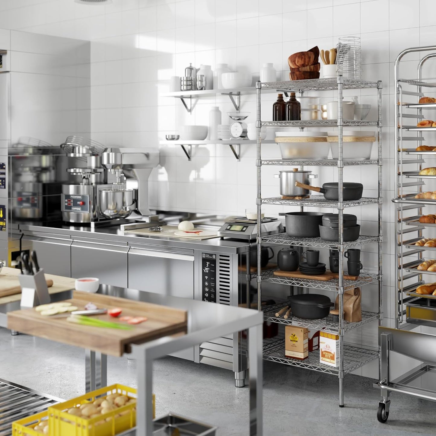 21" Deep x 24" Wide x 74" Height Wire Shelving Kit | 8-Tier | NSF Commercial Storage Rack Unit