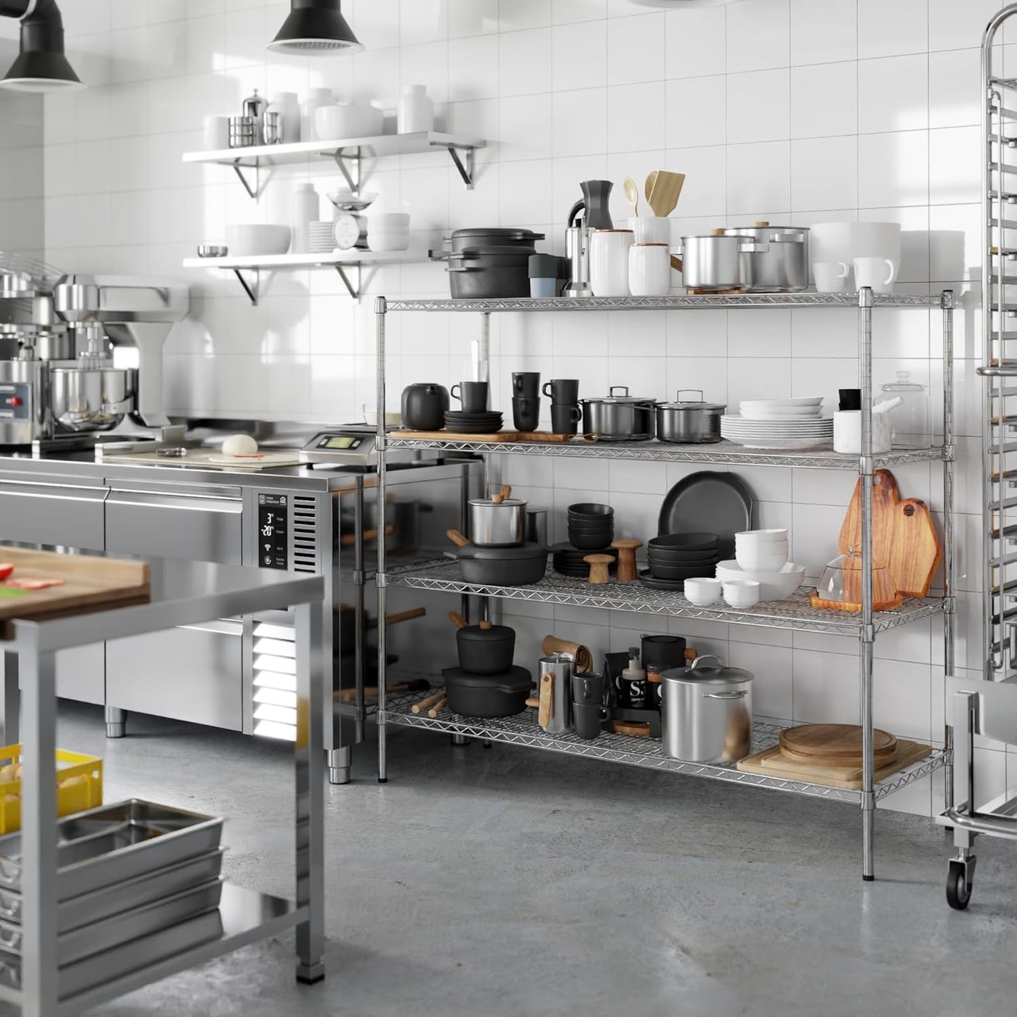 21" Deep x 60" Wide x 54" Height Wire Shelving Kit | 4-Tier | NSF Commercial Storage Rack Unit