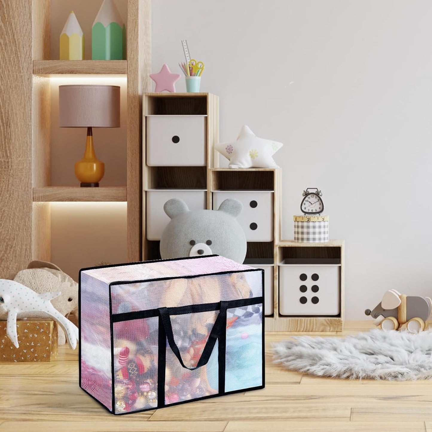 4 Pack Clear Blanket Storage Bags with Zipper, 60L Extra Large Vinyl Foldable Moving Bags Closet Organizers and Storage Containers for Bedding, Blankets, Comforters, Clothing, Toys, Quilt, Duvet