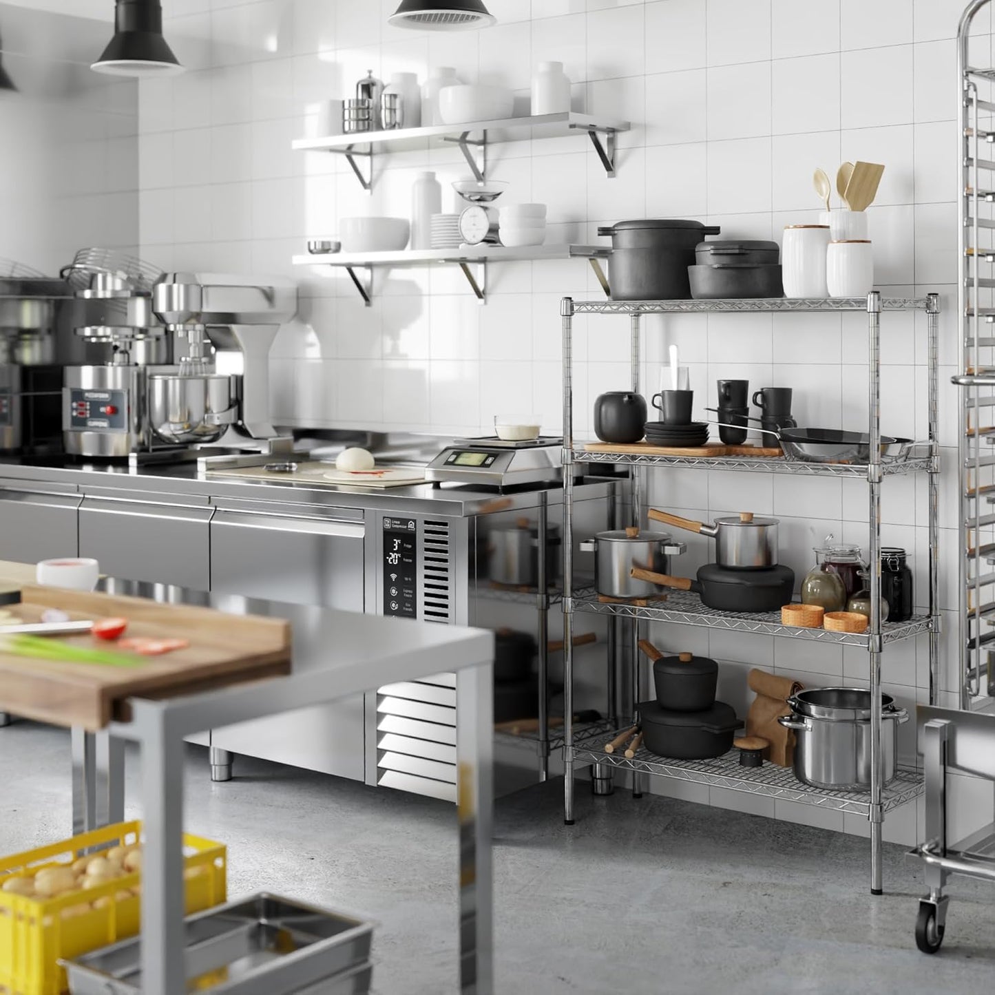 14" Deep x 36" Wide x 54" Height Wire Shelving Kit | 4-Tier | NSF Commercial Storage Rack Unit