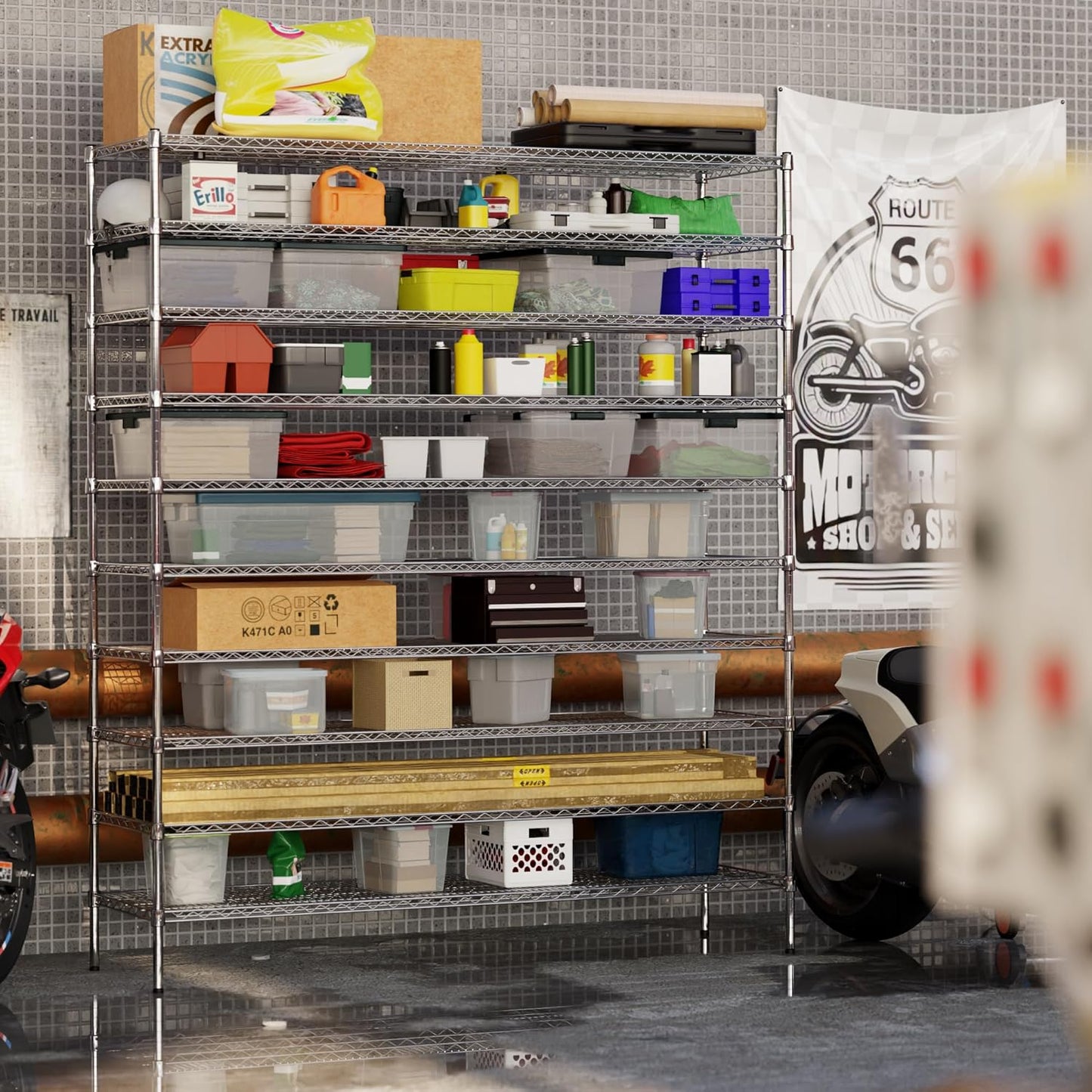 21" Deep x 72" Wide x 86" Height Wire Shelving Kit | 10-Tier | NSF Commercial Storage Rack Unit