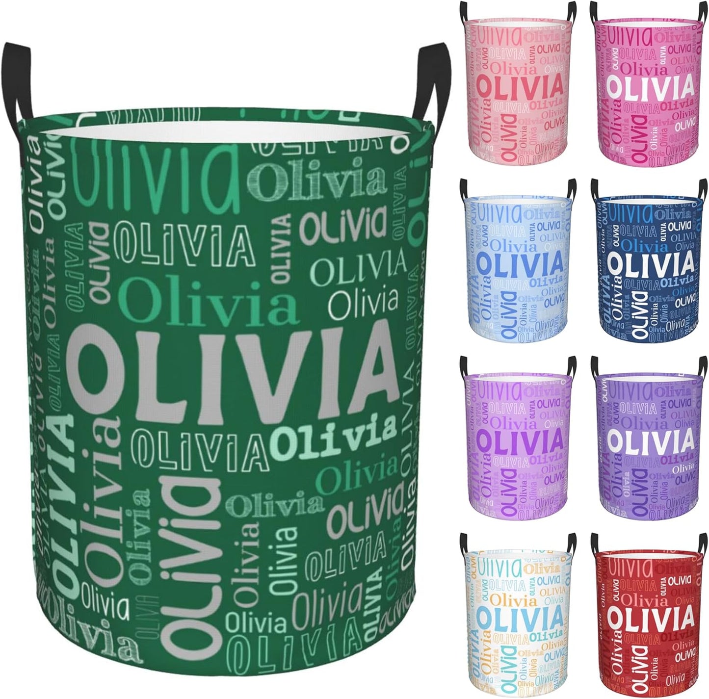 Custom Name Laundry Hamper, Personalized Laundry Basket with Name for Boys Girls Kids Men Women, Customized Name Dirty Clothes Basket Gifts for Clothes Toy Bathroom Bedroom Laundry Room Dorm