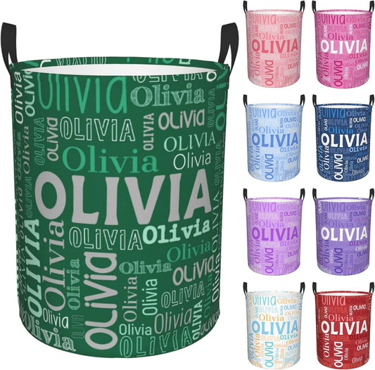 Custom Name Laundry Hamper, Personalized Laundry Basket with Name for Boys Girls Kids Men Women, Customized Name Dirty Clothes Basket Gifts for Clothes Toy Bathroom Bedroom Laundry Room Dorm
