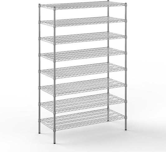21" Deep x 48" Wide x 74" Height Wire Shelving Kit | 8-Tier | NSF Commercial Storage Rack Unit