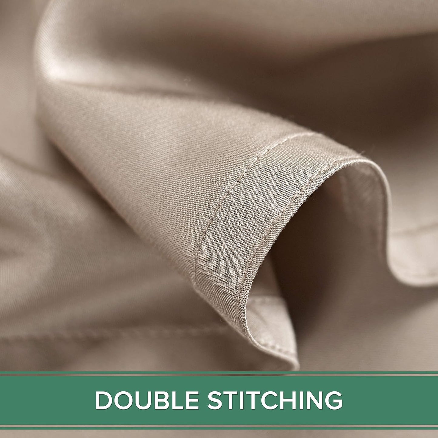 King Pillowcases by Pure Bamboo, Genuine 100% Organic Viscose Derived from Bamboo, Luxuriously Soft & Cooling, Double Stitching, Envelope Closure (2 King Pillowcases, Sand)
