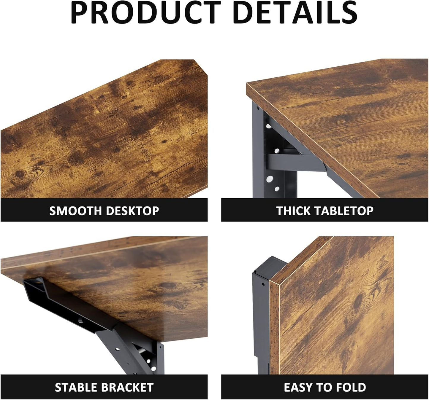 Need Wall Mounted Folding Table - Heavy Duty Small Fold Down Dining Table Length 30" Width 20" Perfect Addition to Home Office/Laundry/Home Bar/Kitchen & Dining Room Rustic Brown AC15-7650FG-ND