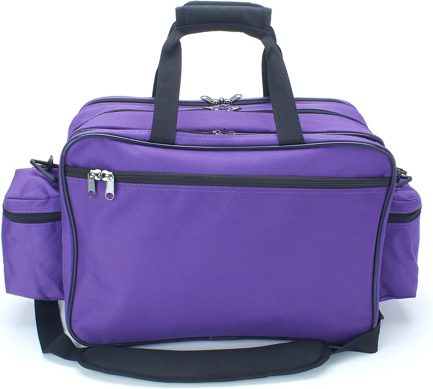 ASA TECHMED Nursing Bag with Compartments – Durable Medical Equipment Shoulder Bag for Nurses, Physicians, EMTs, Multi-Pocket, Nylon Reinforced, Adjustable Straps (Purple)