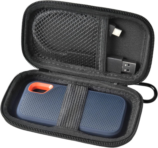 Case for SanDisk 1TB 2TB 500GB 4TB/for SanDisk PRO Extreme Portable SSD, External Solid State Hard Drive Storage Holder for SDSSDE61/ SDSSDE60/ SDSSDE81/SDSSDE30/SDSSDE60(Box Only)(Fullblack)