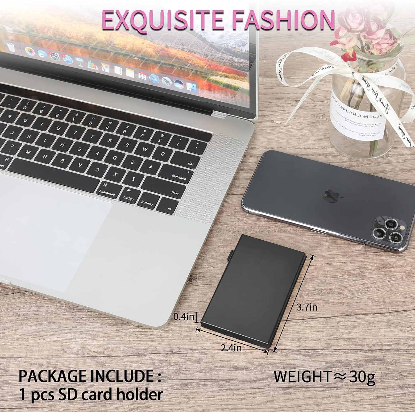 SD Card Holder, SD Card Case,LAVILI CF Memory Card Holder Case Aluminum Alloy Hard Shell, Double-Layer Capacity for 6SD Cards and 12 TF Cards Black Color