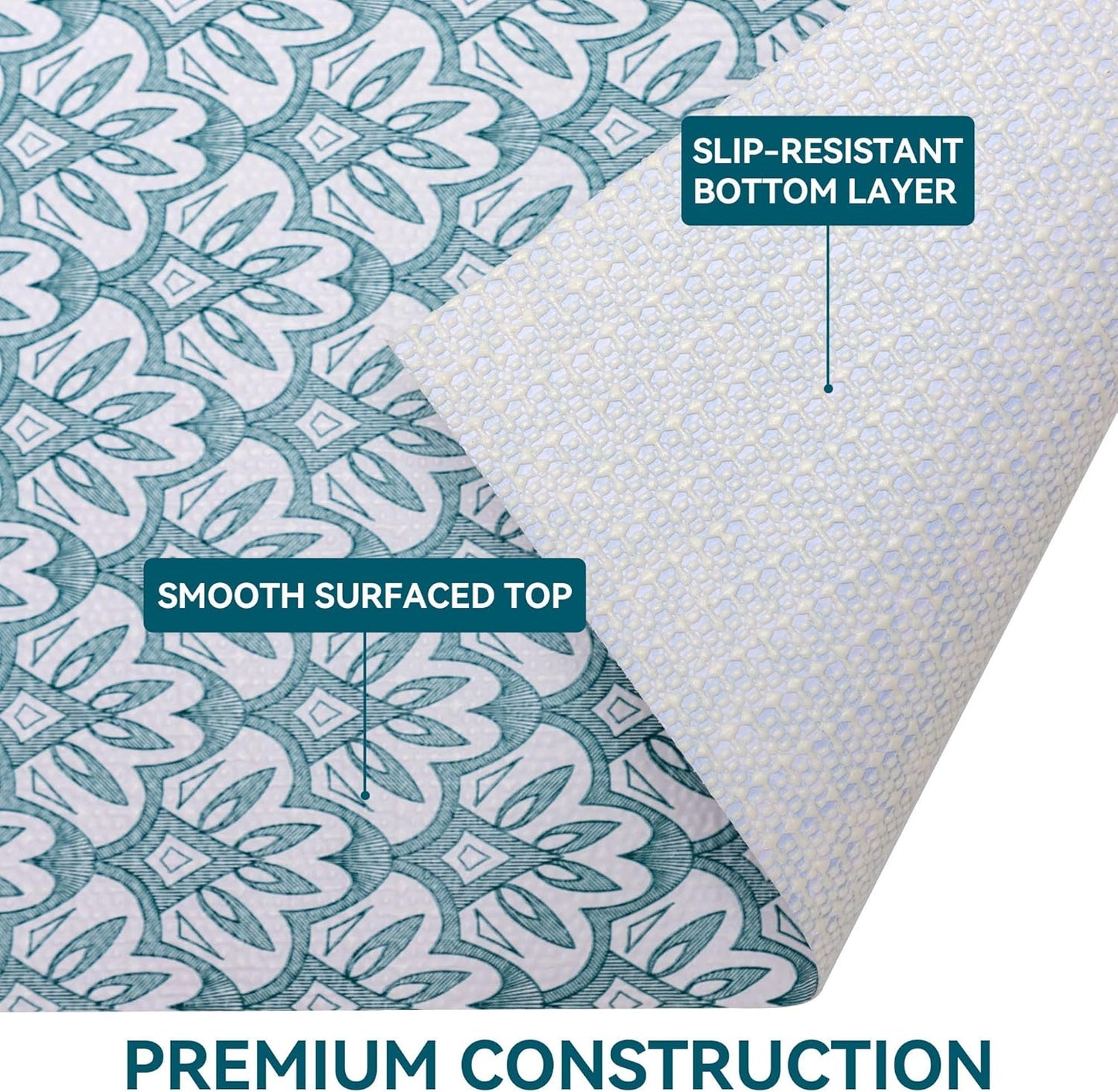 18" W x 96" L Floral Drawer and Shelf Liner for Cabinets, Non-Adhesive Strong Grip Non-Slip Flower Shelf Cabinet Kitchen Shelf Liners for Kitchen Cabinets
