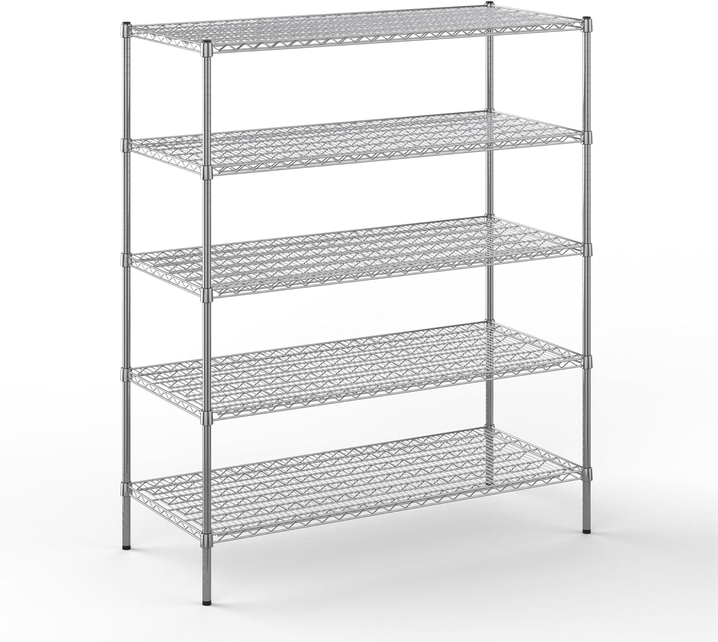 21" Deep x 54" Wide x 64" Height Wire Shelving Kit | 5-Tier | NSF Commercial Storage Rack Unit