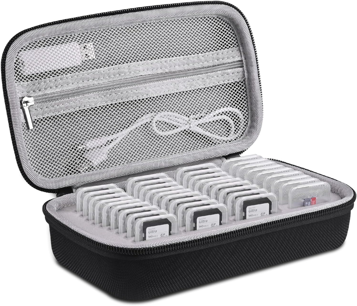 Memory Card Case - Water-Resistant & Anti-Shock 36 Slot Holder, 27 Micro SD & 9 SD/SDHC/SDXC Cards Organizer for Camera