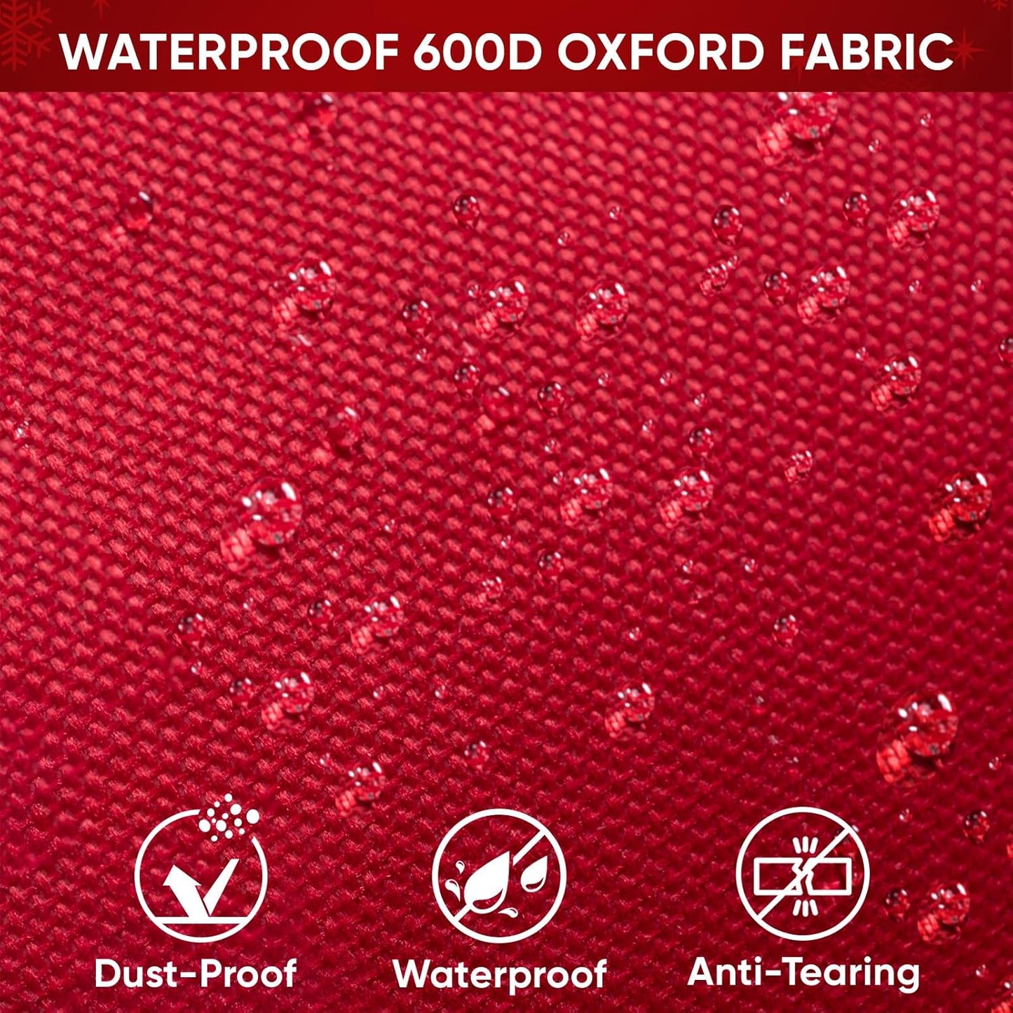 BALEINE Christmas Wrapping Paper Organizer Storage, 41" Gift Wrapping Paper Storage Containers, Clear PVC with Durable 600D Oxford Fabric Gift Wrap Paper Holder Fits 18-25 Rolls, Red
