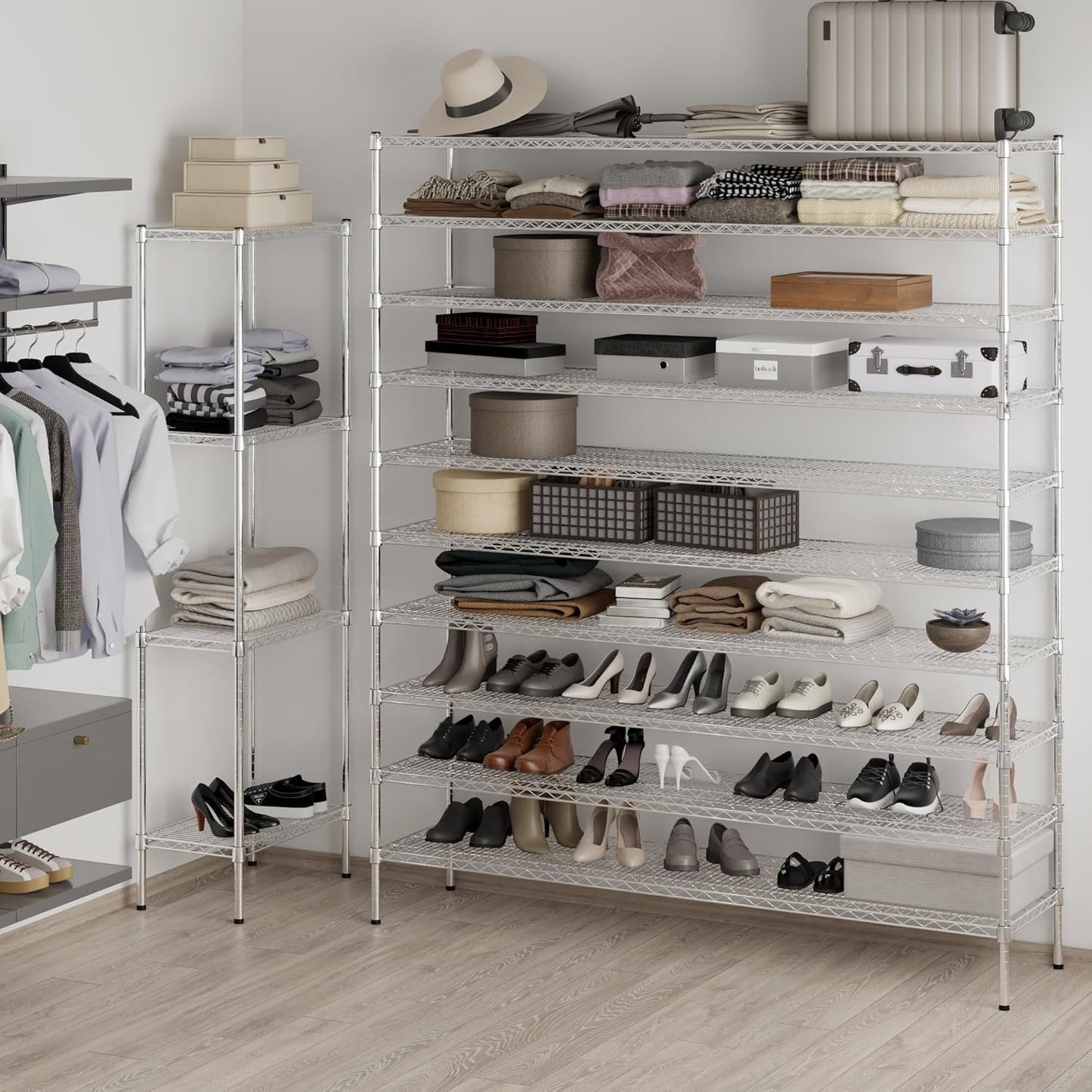 18" Deep x 72" Wide x 86" Height Wire Shelving Kit | 10-Tier | NSF Commercial Storage Rack Unit
