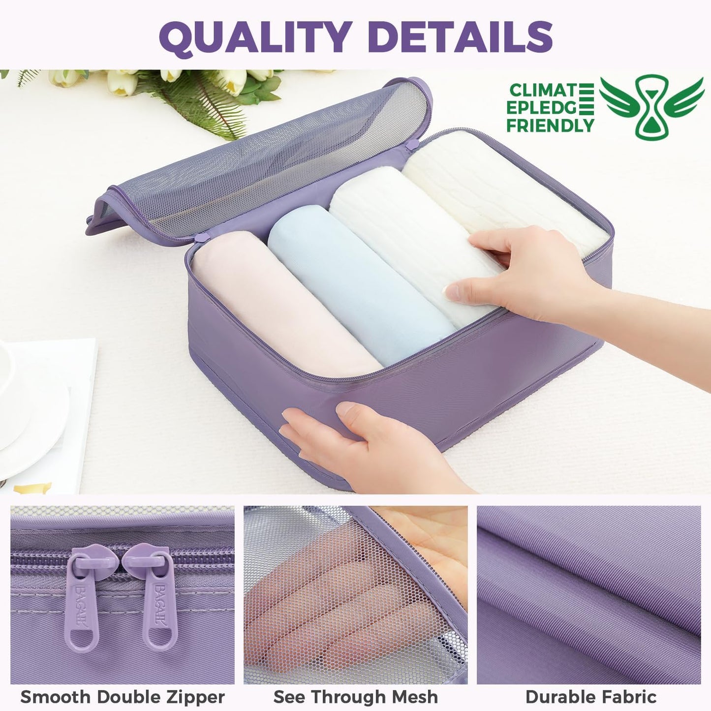 BAGAIL 9 Set Packing Cubes Luggage Packing Organizers for Travel Accessories